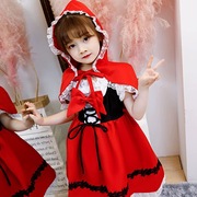 万圣儿童节服装女童，小红帽演出服cosplay化妆舞会角色扮演服装