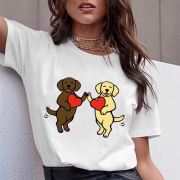 dachshundpugtshirts夏季腊肠犬哈巴小狗女装t-shirt女短袖t恤