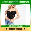 香港直邮潮奢asos女士fuller设计胸部背，心花边长款紧身上衣(黑