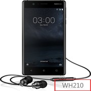 nokiawh201入耳式hifi重低音，线控带麦通用高音质(高音质)耳机金属k歌