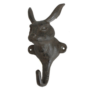 欧式铸铁工艺立体兔子单勾墙挂钩个性复古衣帽钩钥匙钩壁挂钩装饰