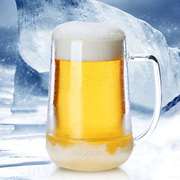 大号冰啤酒杯扎啤杯 耐热玻璃杯带把双层制冷水杯 冰杯饮料冰镇杯