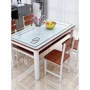 钢化玻璃餐桌椅组合家用正方形小方桌小户型厨房，吃饭桌子餐厅桌椅
