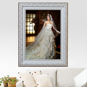 实木相框挂墙欧式12 16r 20 24 30 36寸放大婚纱照片摆台画框
