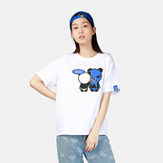 hipanda你好熊猫设计潮牌夏季女款熊猫涂颜料印花短袖t恤
