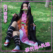 鬼灭之刃cos服祢豆子儿童祢豆子cosplay服装竹筒弥豆子cos服cos女