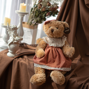 美式乡村风情侣泰迪熊公仔玩偶娃娃毛绒玩具家居装饰摆件生日礼物