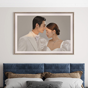 定制婚纱照相框放大挂墙洗照片加相片打印床头结婚照制作高档36寸