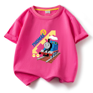 托马斯火车儿童纯棉衣服男童，短袖t恤宝宝半袖上衣男女孩夏季童装