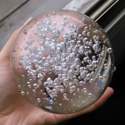 高清纯(高清纯)透明气泡球，水晶球装饰玻璃工艺品，家居礼物流水喷泉旋转摆件