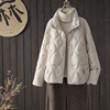 冬季立领白鸭绒(白鸭绒)羽绒服，女款2023年韩版菱格，休闲防风纯色短外套