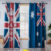英国米字旗印花布料定制窗帘成品现代简约北欧风格遮光布料书房