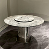 轻奢大理石餐桌椅组合家用酒店餐厅圆形桌现代简约小户型岩板饭桌
