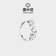 珍珠戒指女生轻奢小众设计高级感食指戒时尚个性戒子925纯银指环