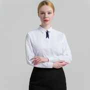 义深海2024春秋女士长，短袖方领白衬衫商务职业装，女士时尚寸衣跨境