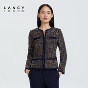 LANCY/朗姿2022冬季小香风短外套女通勤高级感气质女士外套