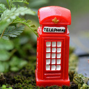 英伦风邮筒电话亭树脂摆件苔藓微景观多肉盆栽装饰配饰