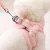 小体狗狗牵引绳冬天泰迪毛绒，款保暖牵狗绳，宠物工字型背心式胸背带
