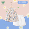 女宝宝夏季套装纯棉儿童夏装，韩版衣服一五岁婴儿裙子女童夏装童装