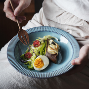 欧式创意8.5英寸深盘家用大号菜汤盘餐厅家用沙拉盘陶瓷点心餐盘