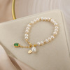 珍珠手链珍珠淡水小米珠，电镀14k金小众(金小众，)设计闺蜜手链手工编织