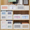 日式大号可视窗棉麻，收纳盒装衣服衣物整理箱布艺，收纳箱家用收纳