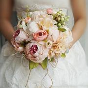仿真结婚新娘手捧花球，拍照影楼婚庆道具，森系外销货源婚礼定制