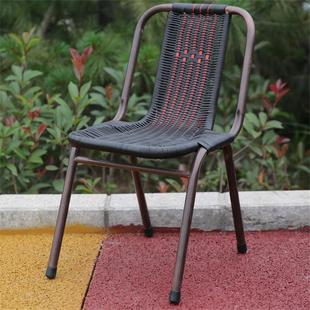 小椅子塑料藤编烤漆铁艺简约时尚老人家用阳台便携藤椅子靠背椅矮