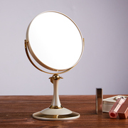 alina镜子欧式简约精致双面，化妆镜卧室用圆形台式桌面梳妆镜