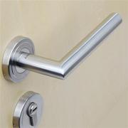 不锈钢分体式室内门锁执手 直角拉手卧室锁 房间木门门锁把手