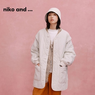 niko and ...棉服女2024春季休闲两面穿可拆袖绗缝外套970151
