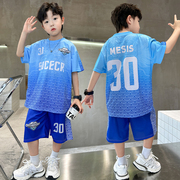 儿童篮球服夏季套装2024中大童速干球衣男童，梅西足球服两件套