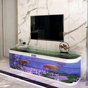欧式电视柜鱼缸生态免换水落地式玻璃吧台家用客厅茶几靠墙水族箱