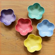 出口法国马卡龙色系梅花碗樱花造型小碗酱料碟点心碟小菜碗烤碗