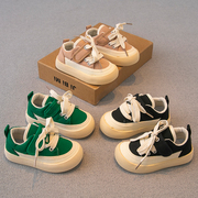 儿童帆布鞋2023春秋男童鞋子女童，低帮板鞋宝宝鞋幼儿园室内鞋