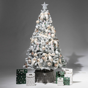圣诞树2024客厅加密白色小圣诞树家用ins风，圣诞装饰场景布置