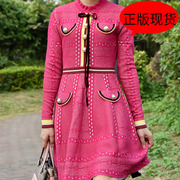 粉红色法式少女维多利亚复古连衣裙女夏季收腰名媛气质洋气中长款