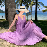 三亚海边沙滩裙超仙旅游衣服旅拍写真沙漠拍照出游连衣裙马尔代夫