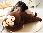 可爱猴子具羽绒棉抱枕公仔，趴趴睡觉大号，娃娃陪你睡觉长条枕