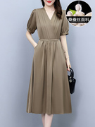 杭州高端重磅真丝连衣裙子女，夏季2024年高级感宽松桑蚕丝长裙