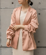 randa秋冬日系粉色，米色气质缎面，感西装外套女bj01450