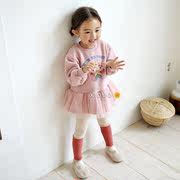 女童网纱裙摆卫衣韩国童装2024春季儿童宝宝可爱纯棉春装长袖上衣