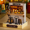 智趣屋diy小屋咖啡店，拼装房子店铺木质，模型建筑玩具创意生日礼物