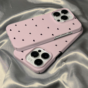 二合一菲林壳适用于苹果15promax手机壳，iphone15粉色爱心波点，14plus硬壳男女13promax保护套12防摔11情侣
