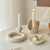 欧式复古素胚陶瓷镂空烛台，摆件ins客厅，餐桌家居装饰香薰蜡烛台座