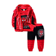 儿童蜘蛛侠衣服，一二三四五六七八岁男童纯棉卫衣套装，马甲三件套酷