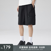 CHINISM CH工装短裤男潮牌黑色美式休闲男生户外运动五分裤子夏季