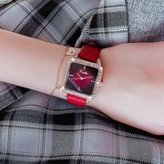 诗高迪时尚手表学生韩版简约方形，表盘镶钻士手表气质皮带女