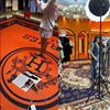 女装直播间专用地毯客厅2024轻奢高级装饰橙色地垫拼接大面积