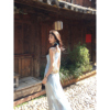MULVAN 辣妹红色吊带连衣裙女设计氛围感收腰显瘦鱼尾长裙小开衫